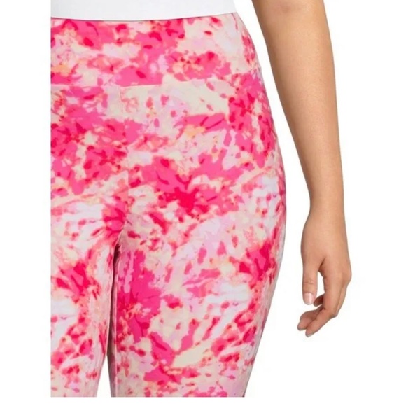 TERRA & SKY Womens Capri Leggings Size 3X 24W-26W High Rise Tie Dye Pink… - Picture 2 of 6
